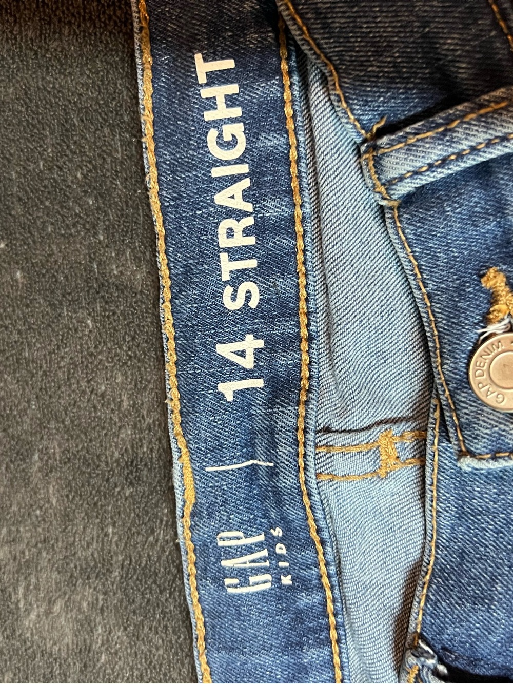 GAP Straight Leg Jeans in Dark Blue Denim